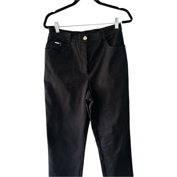 St. John Sport Black Straight Leg Jeans Size 10 Mature Quiet Luxury Capsule - Picture 2 of 16